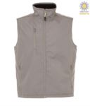 nylon work vest with fleece lining in black with three pockets
 JR991572.GR