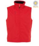 nylon work vest with fleece lining in red with three pockets JR991574.RO