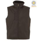 nylon work vest with fleece lining in black with three pockets
 JR991571.NE