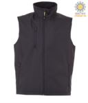 nylon work vest with fleece lining in black with three pockets
 JR991573.BLU