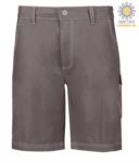 Multi pocket shorts with contrasting stitching. Color: grey PPBGL12110.GR