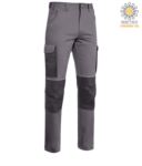 Multi pocket trousers in cordura with reinforced inserts in cordura, colour grey
 GLASTPAN.GR