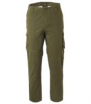 green cotton multi pocket trousers ROA00901.VE