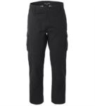 black cotton multi pocket trousers ROA00901.NE