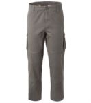 Grey cotton multi pocket trousers ROA00901.GR