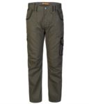 Multi pocket work trousers with contrasting coloured details, colour grey ROA00805.VE