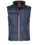 working vest multi-pocket quilted 100% polyester color: navy blue and black  PASHUTTLE2.0.BLU