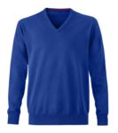 Men V-neck sleeveless sweater with elastic ribbed neckline and cuffs, 100% cotton knitted fabric. Color royal blue X-JN659.BR