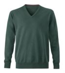 Men V-neck sleeveless sweater with elastic ribbed neckline and cuffs, 100% cotton knitted fabric. Color green X-JN659.FO