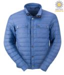 Lightweight down jacket with fit, soft, windproof and water-repellent fabric; press stud and contrast button closure. Colour: Denim/Melange X-JN1106.DM