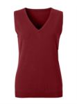 Women vest with V-neck, sleeveless, burgundy color, knitted fabric 100% cotton. Contact us for a free quote.  X-JN656.BO