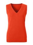 Women vest with V-neck, sleeveless, orange color, knitted fabric 100% cotton. Contact us for a free quote.  X-JN656.DO