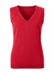 Women vest with V-neck, sleeveless, red color, knitted fabric 100% cotton. Contact us for a free quote.  X-JN656.RO