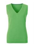 Women vest with V-neck, sleeveless, anthracite melange color, knitted fabric 100% cotton. Contact us for a free quote.  X-JN656.VE