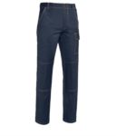 Multi pocket trousers 100% Cotton, contrasting stitching. Color: white ROA00109.BLU