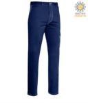 Multi pocket work trousers with contrast stitching. Colour blue  PPBGL02110.BL