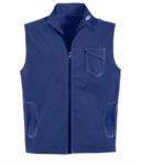 blue summer vest with 5 pockets and badge holder PPBGL07110.BL
