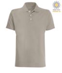 Short sleeved polo shirt in Melange Grey jersey JR991459.GRC