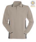 Two tone long sleeve polo, double piping on the collar, cuffs and side band. Colour grey/black JR992125.GRN