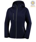 Two layer softshell jacket for women  with hood, waterproof. Color: Black JR992200.BL