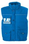 Rainproof padded multi pocket vest with badge holder, polyester and cotton fabric. Colour: green JR987529.AZ