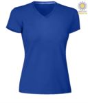 Short sleeve V-neck T-shirt, color royal blue PAV-NECKLADY.AZR