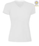 Short sleeve V-neck T-shirt, color melange grey
 PAV-NECKLADY.BI
