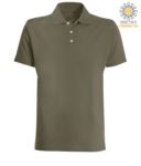 Short sleeved polo shirt in military green jersey JR991458.AG