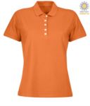Women short sleeved polo shirt in jersey, orange color JR991501.AR