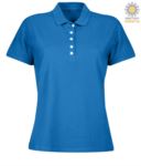 Women short sleeved polo shirt in jersey, navy blue color JR991502.AZZ