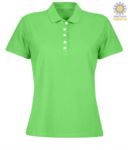 Women short sleeved polo shirt in jersey, military green color JR991506.VEC