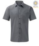 Camicia da lavoro a manica corta colore grigio scuro personalizzabile X-K551.SI