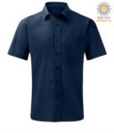 men short sleeved shirt polyester and cotton blue color X-K551.BL