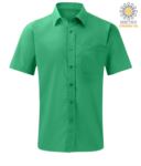 men short sleeved shirt polyester and cotton Turquoise color X-K551.KG