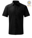 men short sleeved shirt polyester and cotton Black color X-K551.NE