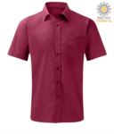 men short sleeved shirt polyester and cotton wine color X-K551.WI