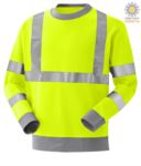 Fire retardant, high visibility anti-static sweatshirt, crew neck, reflective band on waist and shoulders, double band on sleeves, two-tone, referred to EN 20471, EN 1149-5, CEI EN 61482-1-2:2008, EN 11612:2009, colour yellow POFR72.GI