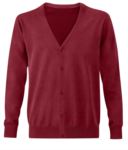 Men V-neck cardigan, classic cut model, ribbed neck and cuffs, central opening, cotton and acrylic fabric X-R715M.CRM