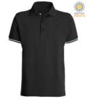 Short-sleeved polo shirt in 100% cotton jersey with Italian tricolor profile on the sleeve edge, two matching buttons and one tricolor JR992362.NE