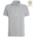 Short-sleeved polo shirt in 100% cotton jersey with Italian tricolor profile on the sleeve edge, two matching buttons and one tricolor JR992364.GR