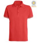 Short-sleeved polo shirt in 100% cotton jersey with Italian tricolor profile on the sleeve edge, two matching buttons and one tricolor JR992365.RO