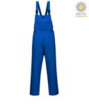 Firefighting bibs, central pocket, adjustable shoulder straps, certified EN 13034, colour royal blue  POCR12.AZ
