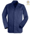 blue work jacket in sanforized massaua cotton and covered buttons PPSTX03101.BL