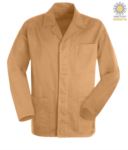 green work jacket in sanforized massaua cotton and covered buttons PPSTC03101.KA