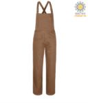 Dungarees, flap closure with covered buttons, multipockets, Color khaki PPSTC04101.KA