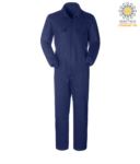 Overalls, multi-pocket shirt collar, zip closure covered, elastic at the wrists, color blue PPSTXAU101.BL
