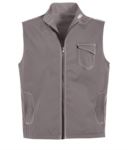 grey summer vest with 5 pockets and badge holder PPBGL07110.GR