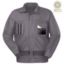 Two-tone multitasche work jacket with Korean collar. Royal Light Blue/Black color PPPWF05536.GR