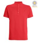 Polo shirt with Korean collar with 5-button closure, red color JR992555.RO