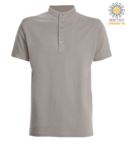 Polo shirt with Korean collar with 5-button closure, navy blue color JR992554.GR